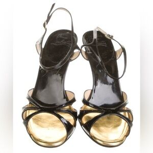 Christian Louboutin Black and Gold Heels
